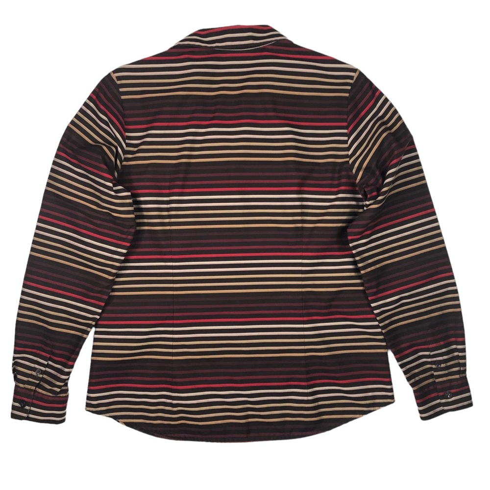 🎈SALE Coldwater Creek Classic Striped Blouse Size S No Iron Fitted Autumn Fall - Picture 4 of 15